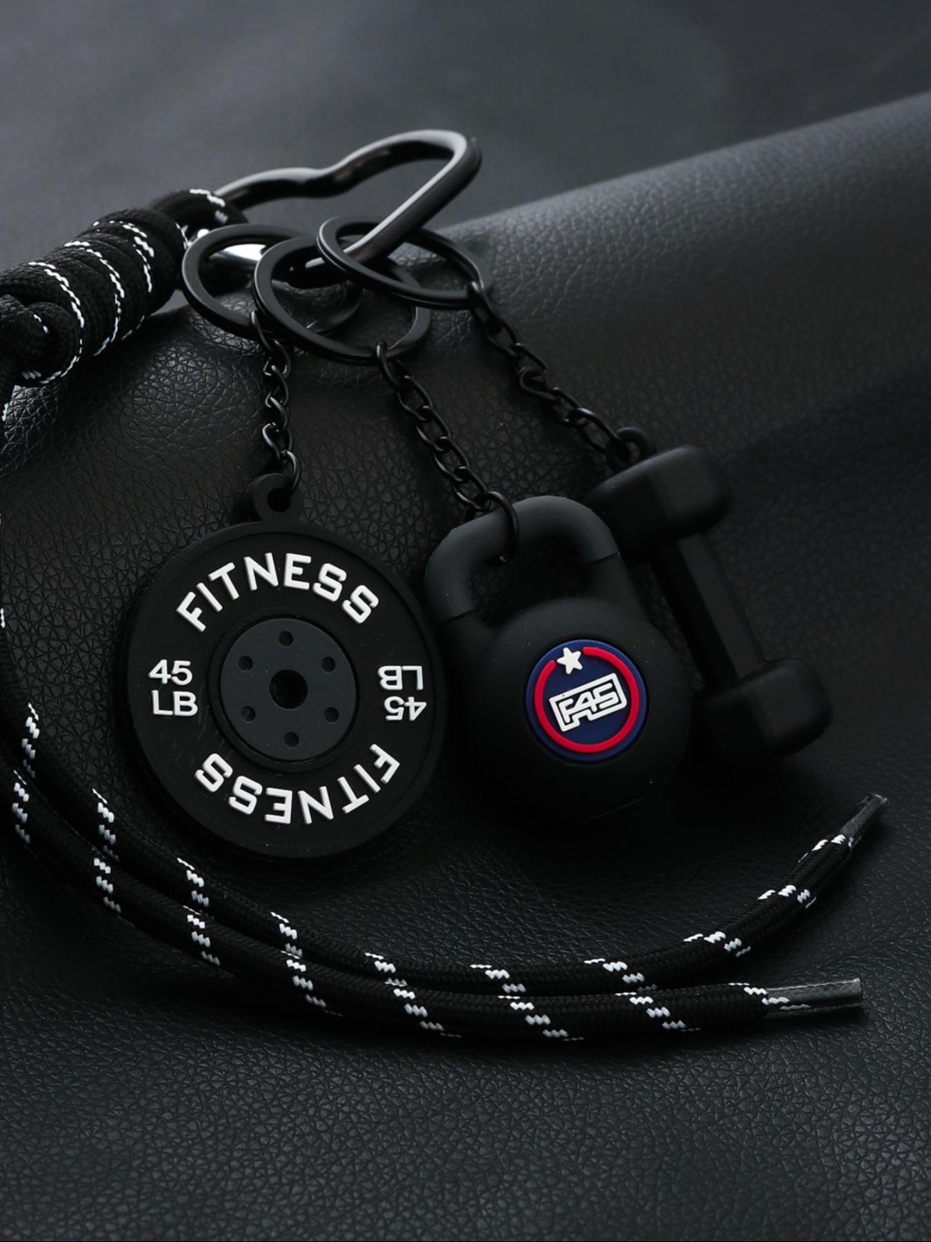 Gym Dumbbell Barbell Kettlebell Keychain, Keychain Wristlet, Fitness Accessory for Gym Bags & Backpacks, Stylish & Functional Design, Perfect Gift for Workout Enthusiasts