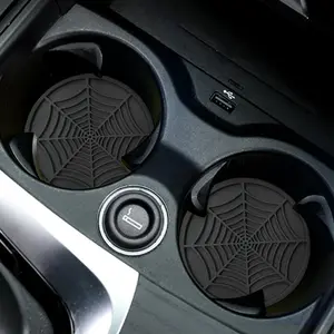 Car Coaster, Creative Spider Web Design Car Cup Holder Coaster, Car Anti-slip Coaster, Car Interior Accessory, Automotive Decorative Accessories, Car Decorations Interior
