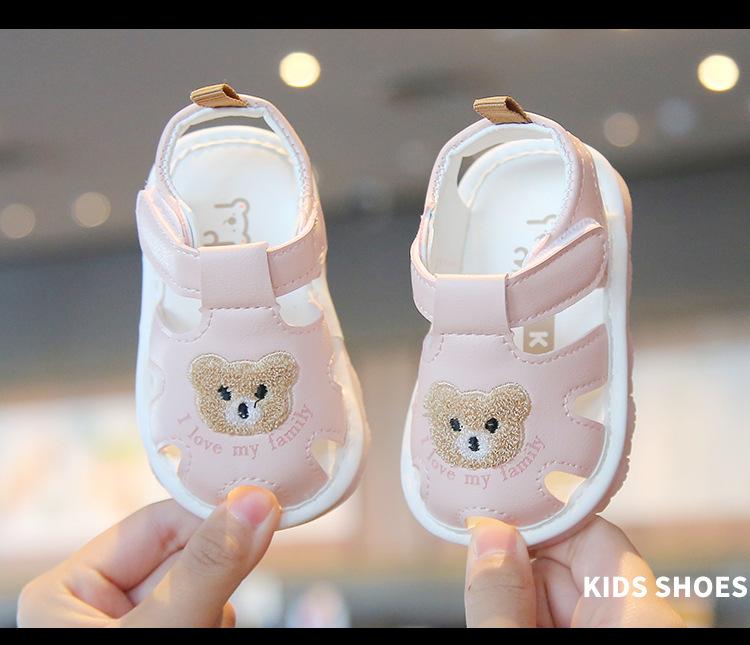 Summer Baby Toddler Shoes Children's Squeaky Soft Sole Covered Toe Sandals