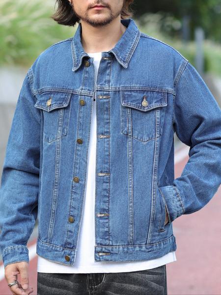 Men's Denim Jacket Coat, Casual Fashion Outerwear, Stylish Design for Daily Wear & Outdoor Activities, Perfect Fit for Spring & Fall Seasons