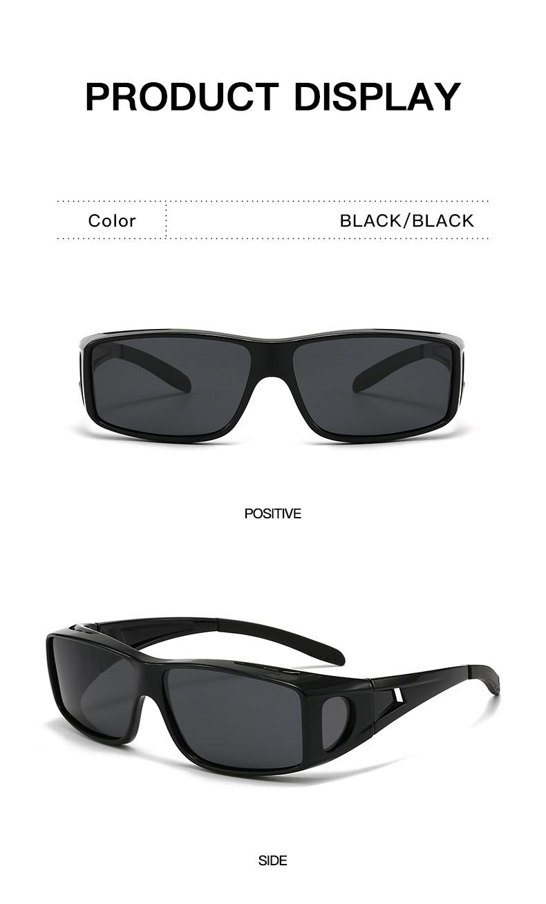 2PC New Fashion Square Frame Polarized Sunglasses for Men and Women, Outdoor Cycling, Myopia Clip-On Glasses, Day and Night Dual-Use Night Vision Glasses