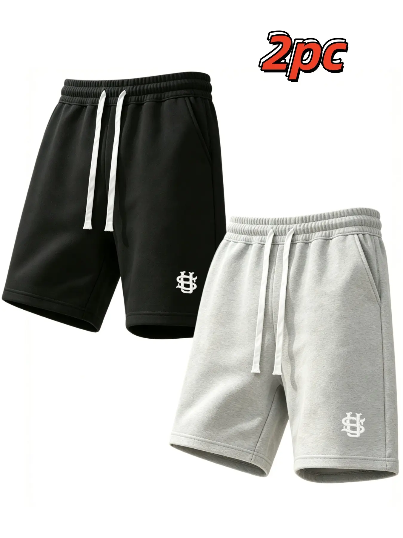 Men's Classic Casual Sporty Shorts Set, Waist Drawstring Fitness Five-Panel Short Pants, Loose Fit Running Basketball Daily Wear, Workout Shorts Pack