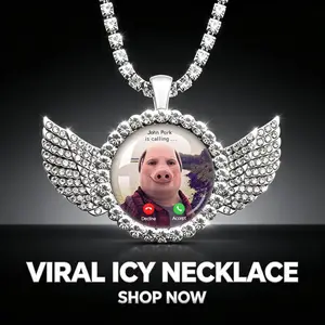 Fashionable Pig Necklace with Angel Wings, Meme Culture-Inspired John Pork Answers the Phone Humorous Jewelry Gift for Pig Lovers, Christmas