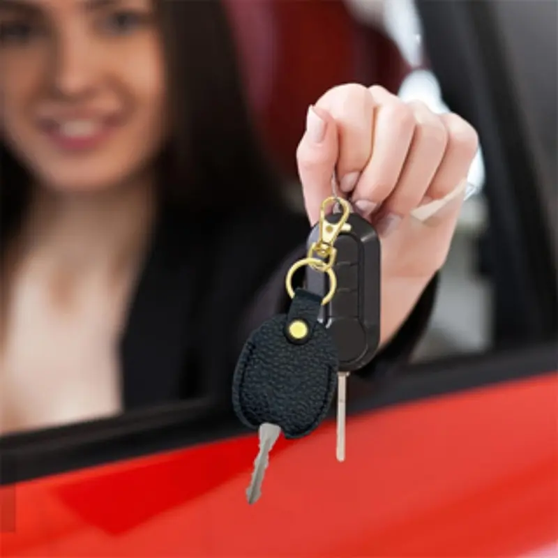 High-End PU Leather Key Cover, Car Key Protector, Decorative Keychain, Home Use, All Seasons, Unisex, Durable Design