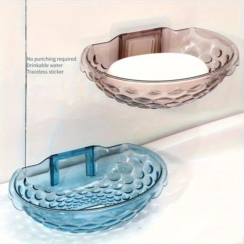 Soap Holder - Transparent Soap Box - Drainage Box - Wall-Mounted Soap Rack That Doesn't Accumulate Water