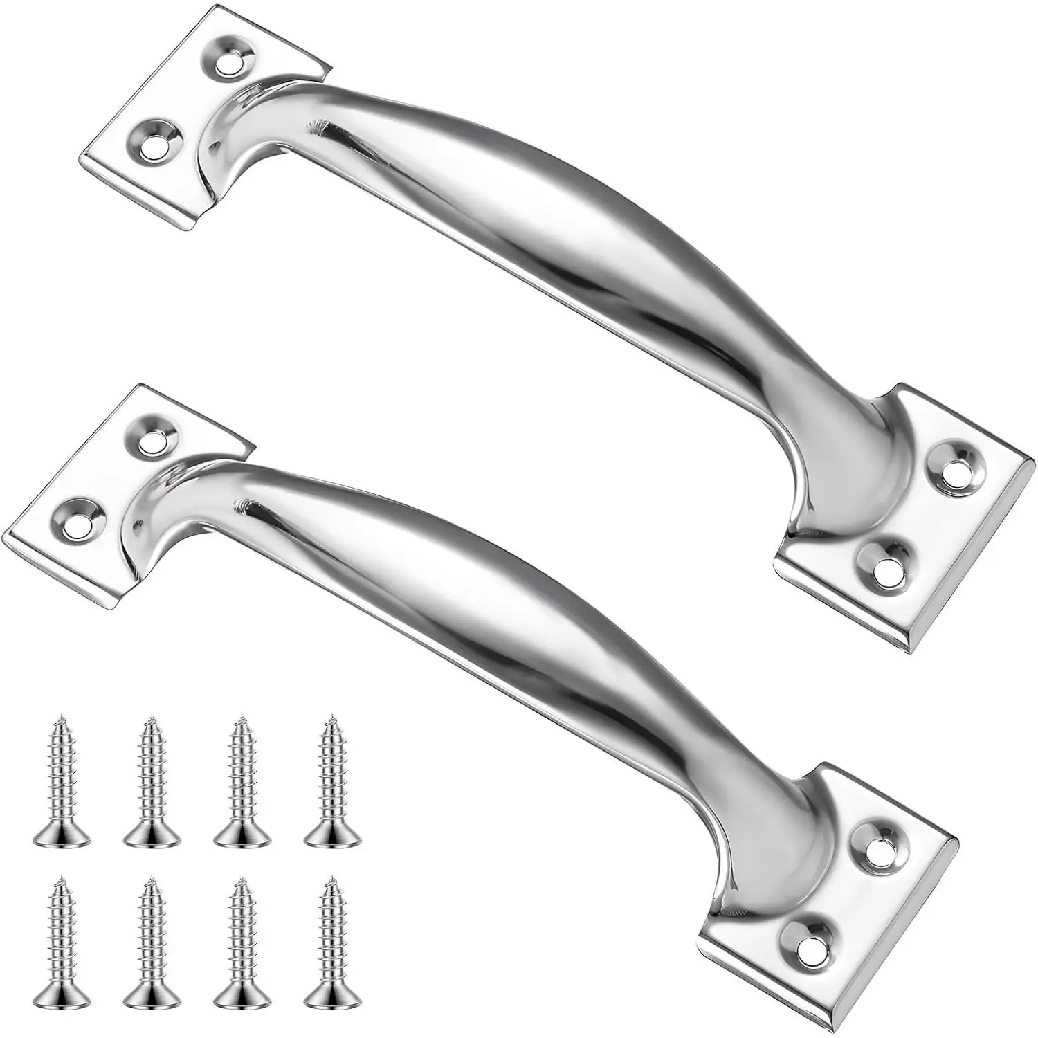 5.9" Garage Door Handle Gate Handle Door, Stainless Steel Handle Gate Screen Door Handle Shed Door Handle Fence Gate Handles for Wooden Fences Outdoor(2 Packs )