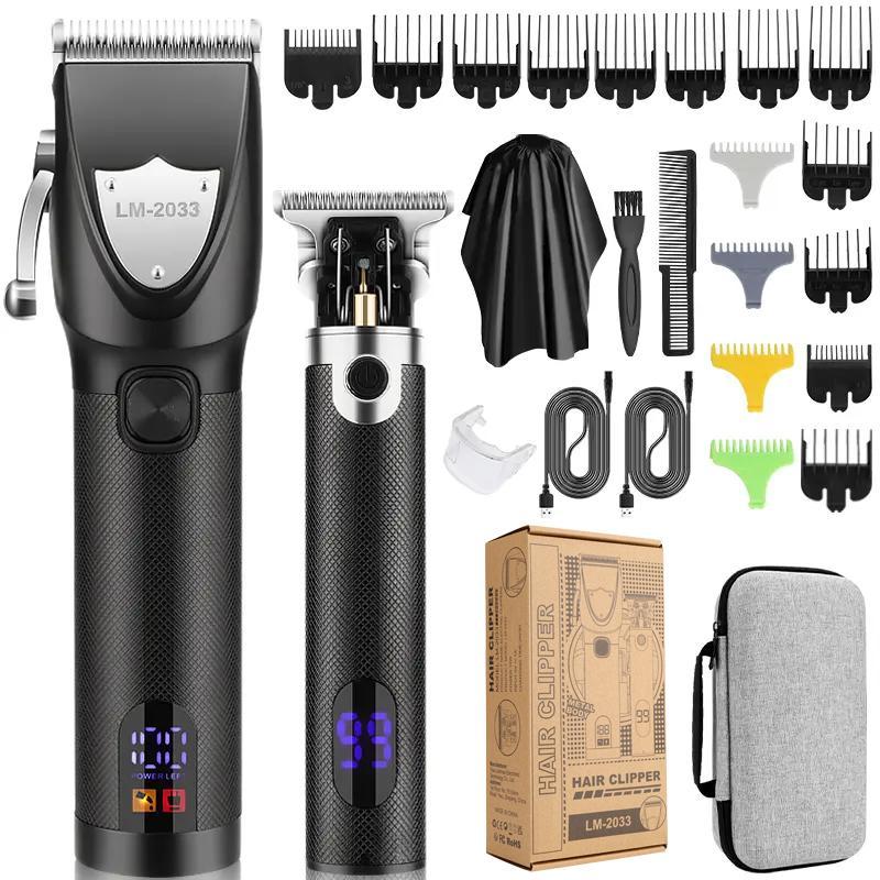 Electric Hair Trimmer, 1 Set Multifunctional Portable Rechargeable Hair Trimmer Shaver for Men, Hair Clipper with Display, Hair Trimmer Kit