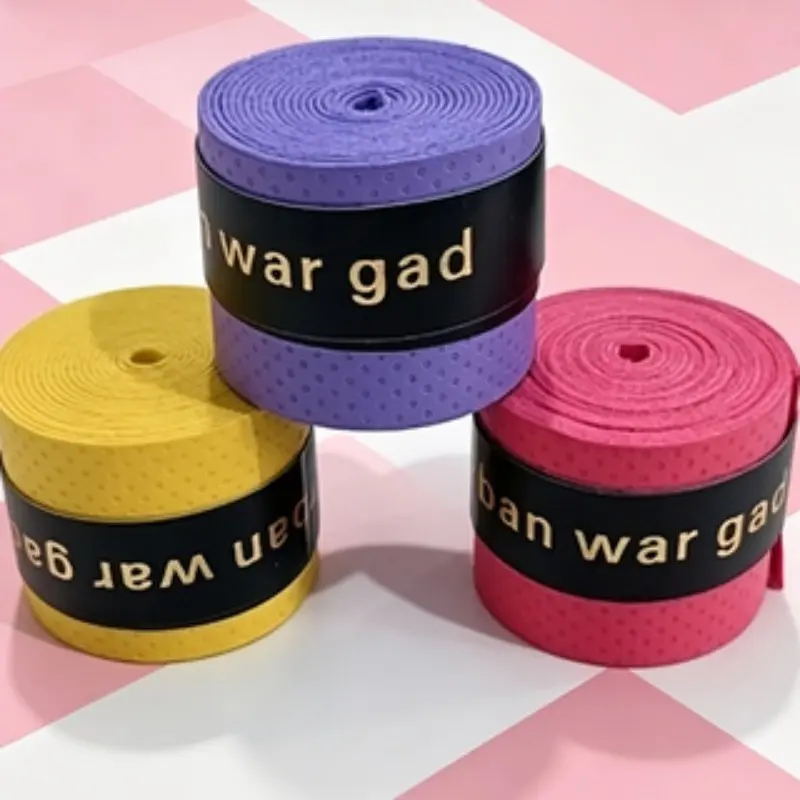 3pcs Breathable Sweat-Absorbing Padded Grip Tape, Durable PU Material, Suitable for Badminton Rackets, Tennis Rackets & Fishing Rods, Multiple Colors Available