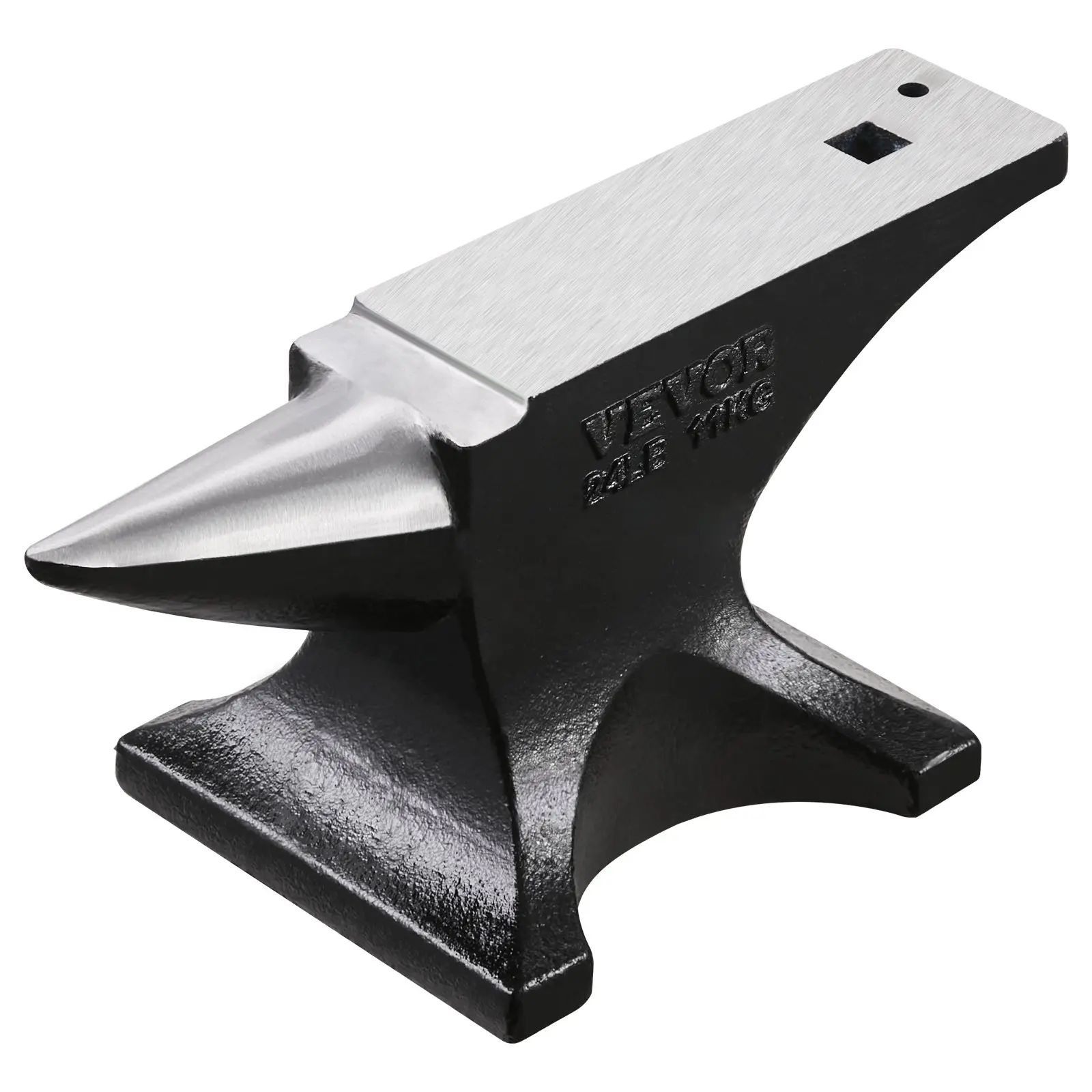 25lbs Cast Steel Single Round Horn Tool with Stable Anvil Base & Steel Surface, High-Hardness Rugged Metal Working Gear for Blacksmiths, Metal Bending Craft Projects