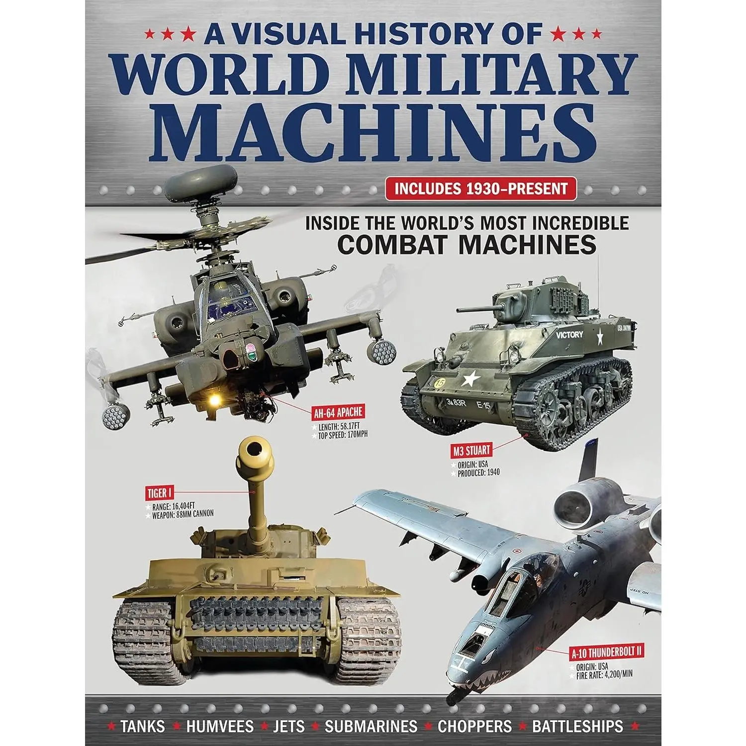 A Visual History of World Military Machines: Inside the World's Most Incredible Combat Machines Legendary Vehicles - Spitfires, U-Boats, Humvees, Stealth Bombers, and More