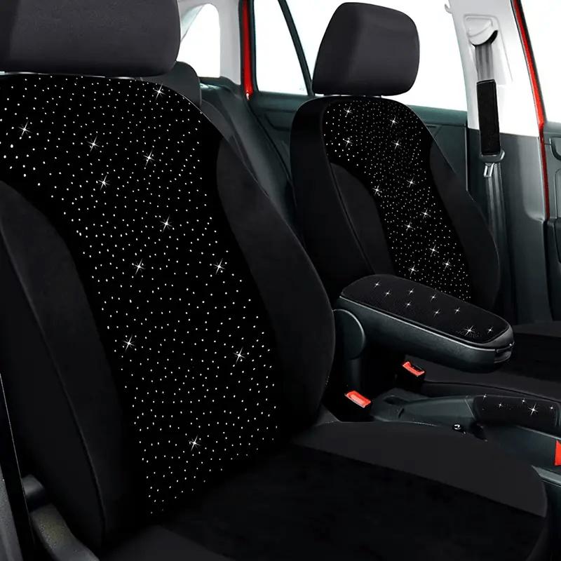 Diamond Black Car Seat Covers 9PCS 5 Seater Breathable Polyester All Season Comfort Stylish Design for Cars SUVs Trucks