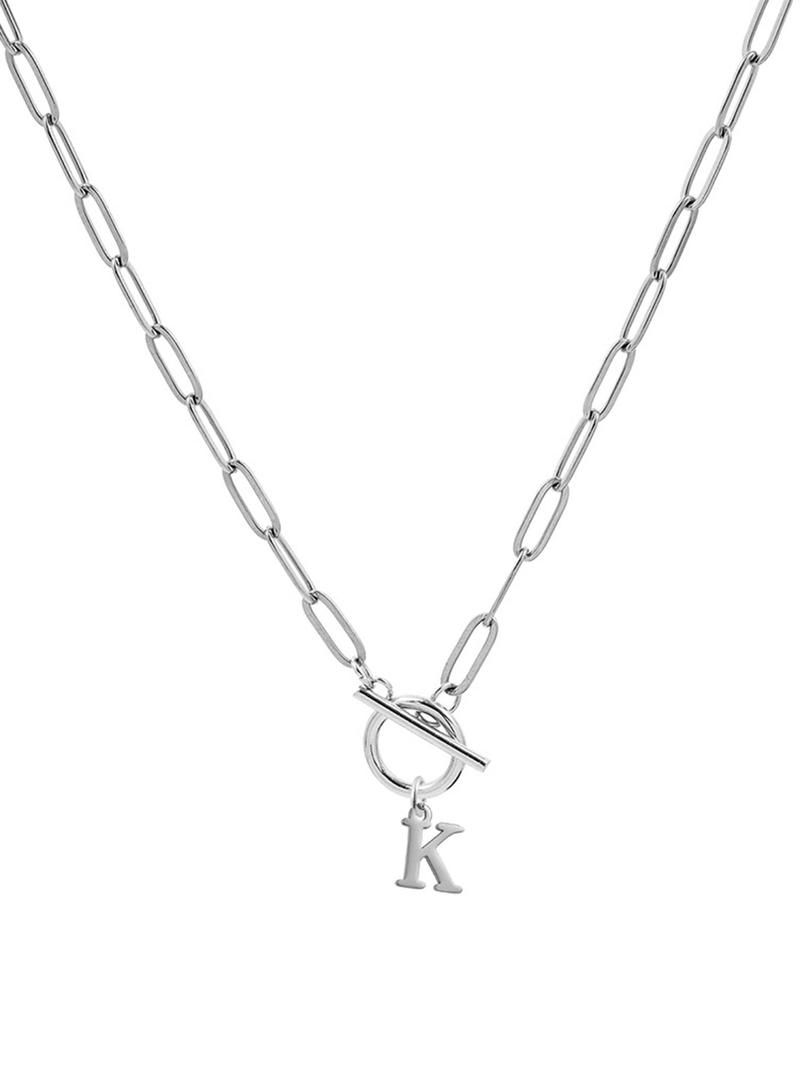 Letter Initial Pendant Necklace, Fashion OT Buckle Design Jewelry for Party, Daily Decor, Trendy All-match & Exquisite Jewelry for Birthday Gift, Exquisite Chain Jewelry, Letters Necklace