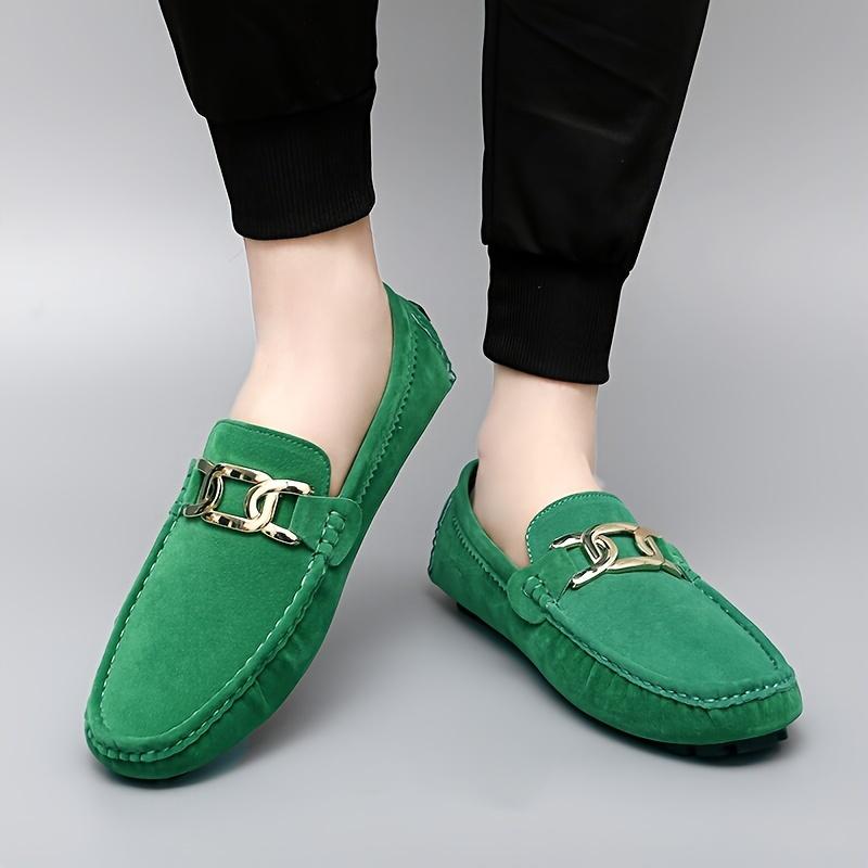 [Microfiber Fashion Loafers] Non-Slip Durable Microfiber Synthetic Upper Fashion Loafers| Rubber Sole, Casual Slip-On Shoes for Men and Women - Solid Color, All-Season Wear