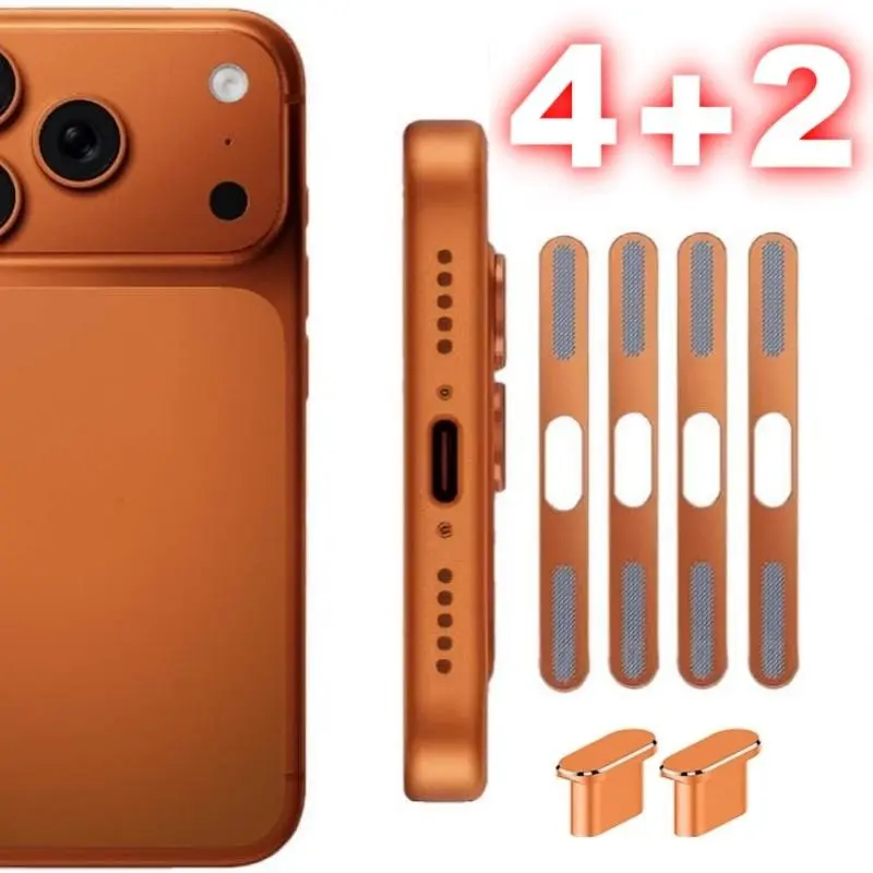 6-Pack Dust Protection Kit for iPhone 17 Pro/promomax, Includes 4 Dust Pads & 2 Metal Power Adapter Covers, Essential Accessories