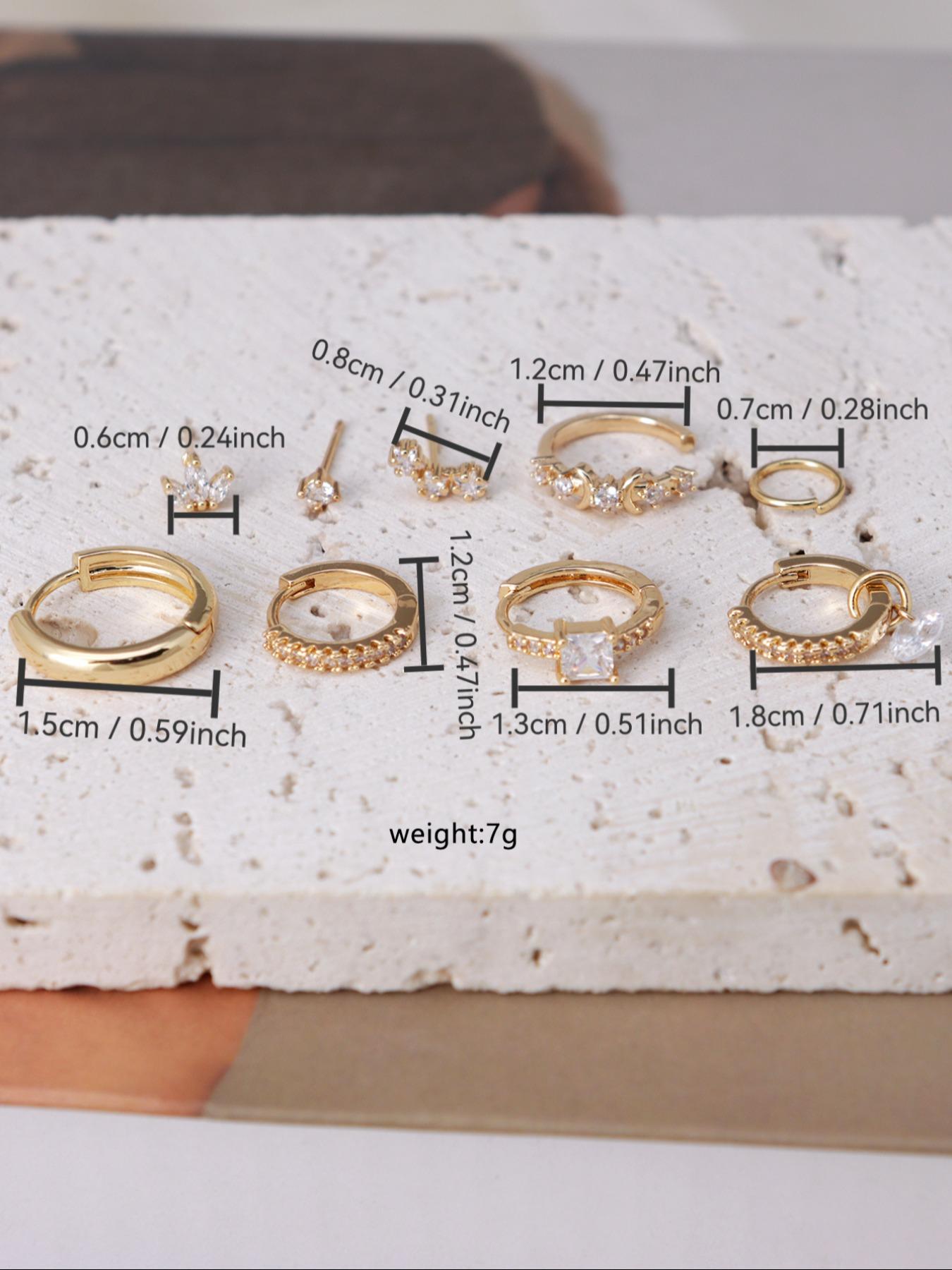 Star & Moon Design Earrings Set, Earring Stack, Fashionable Earrings for Women & Girls, Casual Jewelry for Party, Daily Clothing Decor, Trendy All-match & Exquisite Jewelry for Gift, Earring Stacking Set