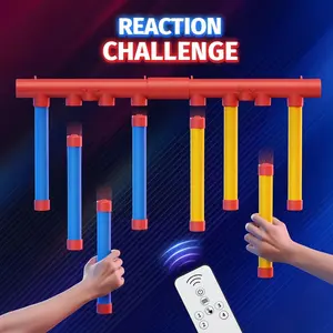 Double Stick Catch Game, Fast Reaction Training Toy, Indoor Fun Activity, Family Fun Game, Christmas Gift for Kids & Adults, Requff catching sticks game reflex game reflex sticks reaction time training reflex drop sticks challenge game reaction