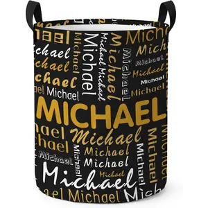 Custom Name Laundry Hamper, Personalized Collapsible Laundry Basket with Handles, Custom Dirty Clothes Hamper for Kids Boys Girls Men Women, Storage Gift for Bedroom Bathroom Dorm