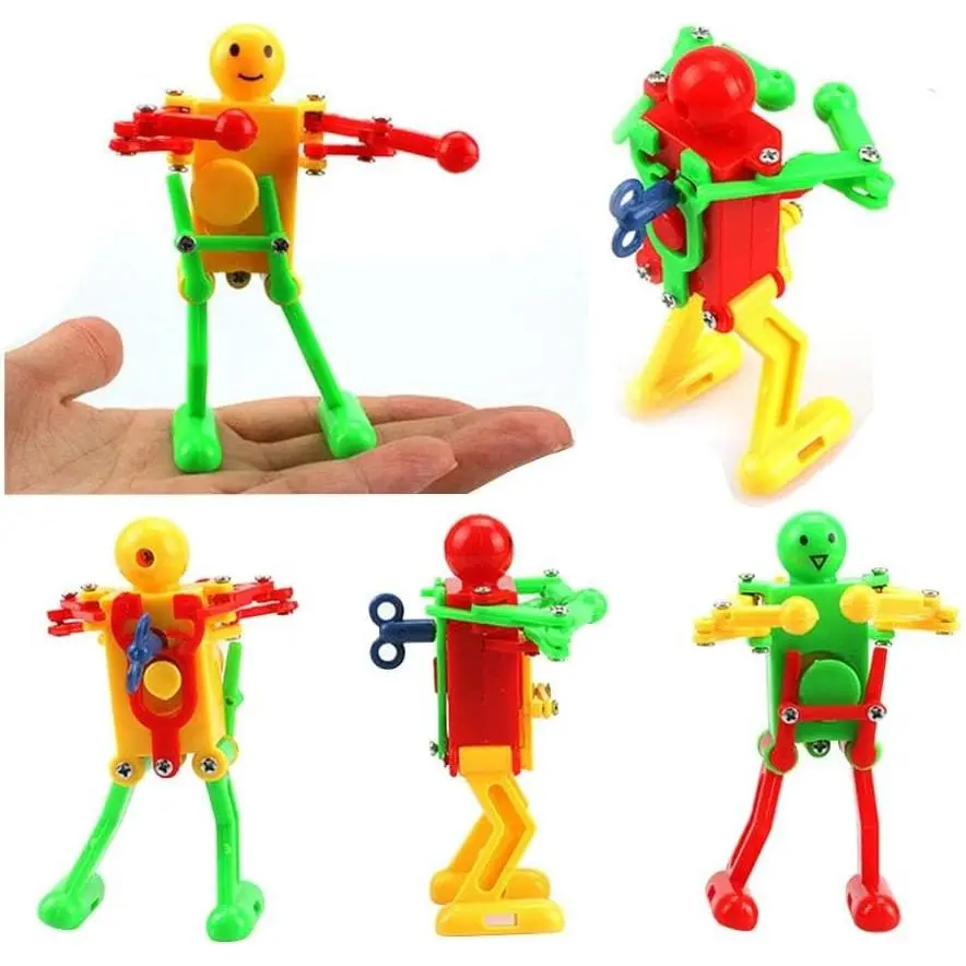 5 Pcs Funny Spring Wind-up Dancing Walking Robot Toy for Kids, Robot Playset for Kids Role Playing, Robots Theme Party Activityfidget toys