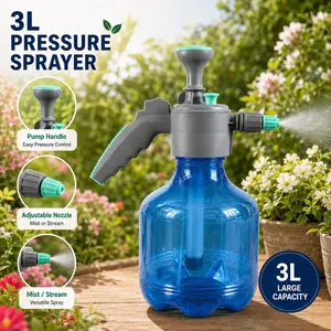 3L Pressure Sprayer Multi-Functional Watering Can, Ideal for Gardening Irrigation & Cleaning Disinfection, Thickened Body Adjustable Nozzle