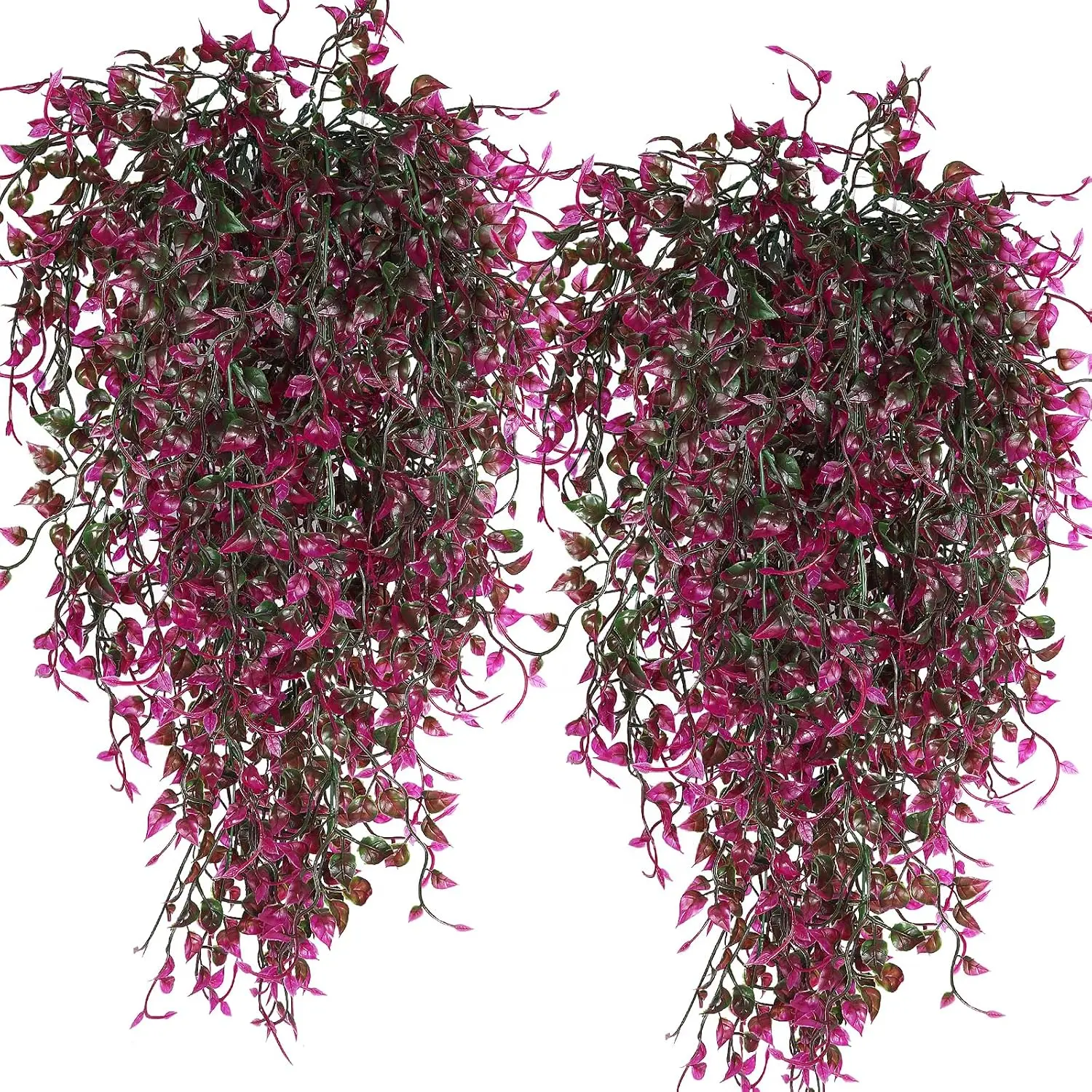 Artificial   4 count 33Inch Faux Eucalyptus Leaves Ivy Swag    Plastic Greenery Indoor Outdoor  Garden Office Christmas Xmas Party Spring Decor( Red)