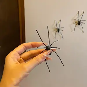 2pcs 3D Spider Refrigerator Magnets, Realistic Spider Design Home Decor, Cute Removable Magnet Stickers for Fridge, Garage, Car