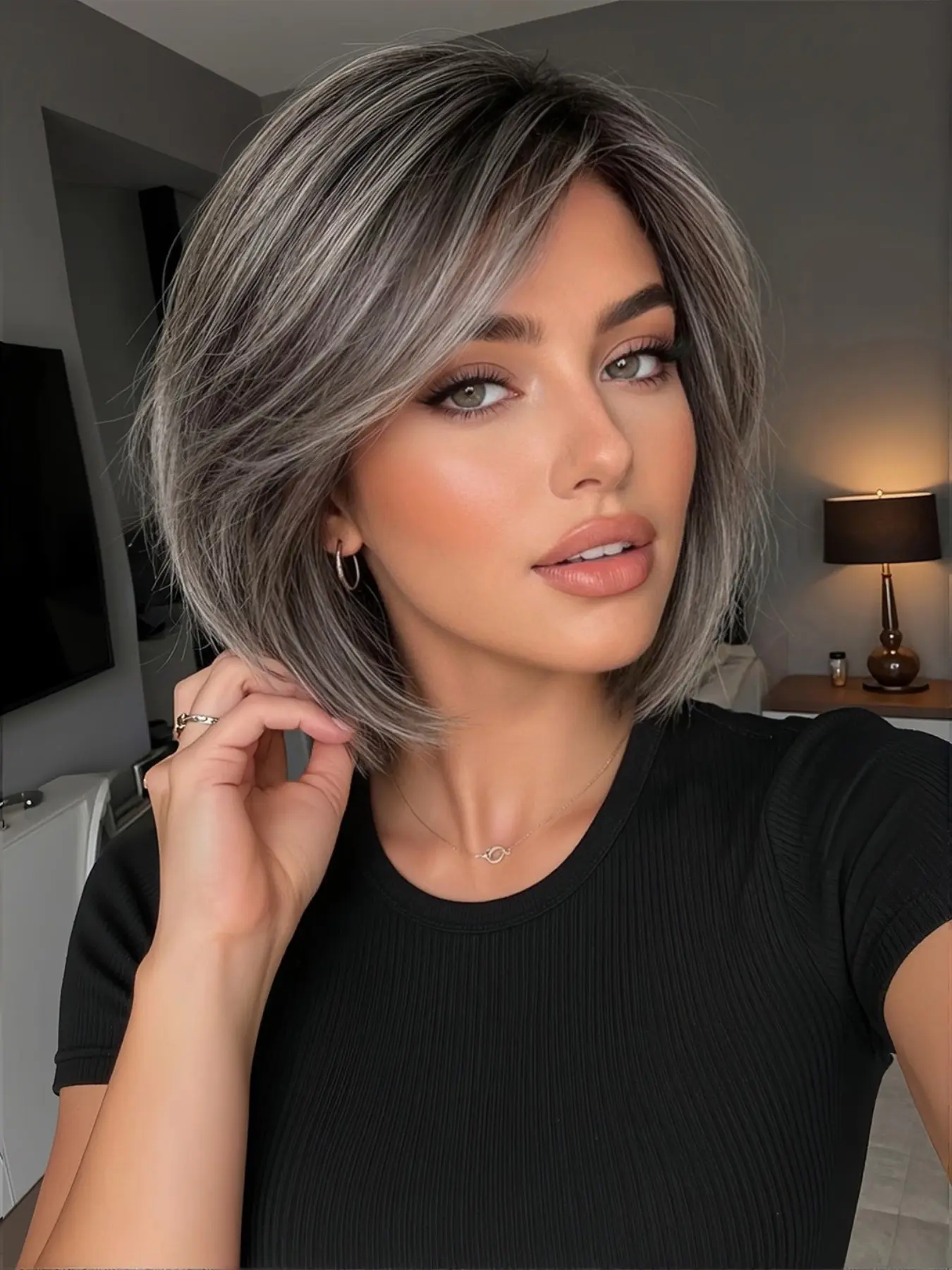 8 Inch Synthetic Hair Wig, High-Quality Daily Party Cosplay Suitable for All Face Shapes, Versatile & Stylish