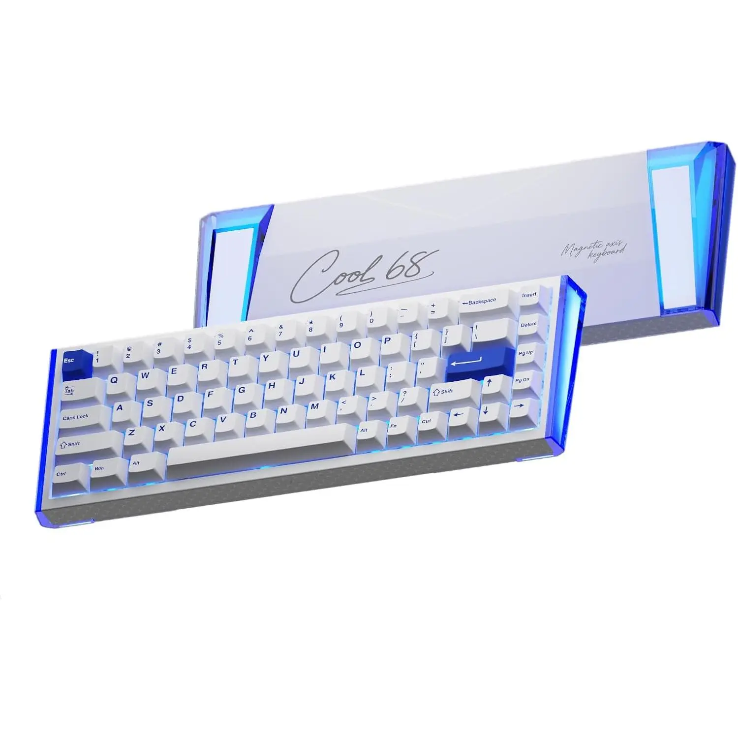 COOL68 65% Hall Effect   Gaming Keyboard with 8000Hz Polling Rate,Rapid Trigger,Adjustable Actuation,0.1ms Latency,SOCD,Gasket Mount,PBT keaycaps,Hot swappable,RGB Light