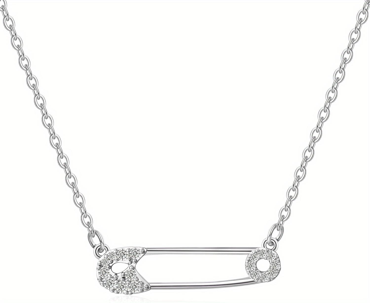 A Stylish Necklace Collar for Women Featuring Safety Pins niki safety pin necklace