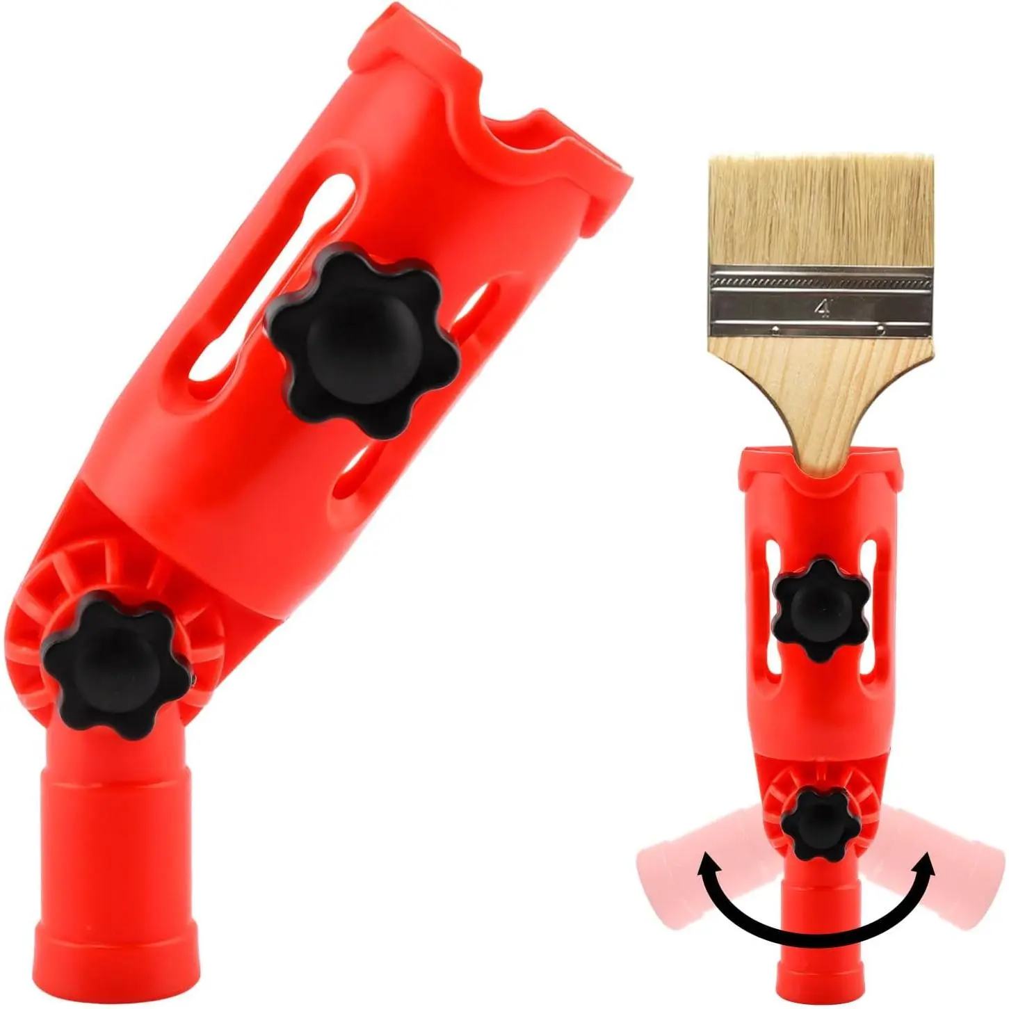 Multi-Angle  Brush Extender, Extension Pole Attachments for  Brushes and Rollers, Painting Tool Secure Handle Grip with Rotating  for High Ceilings, Corners, Edges
