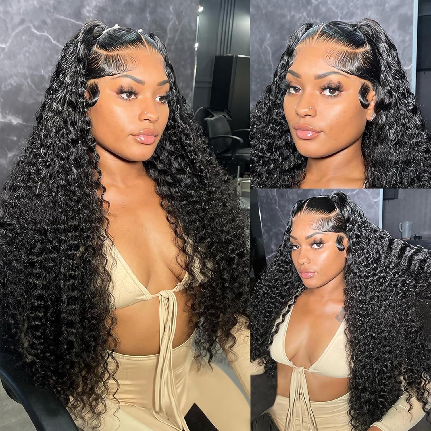 Bling Hair Deep Wave Lace Frontal Wigs 13x6 13x4 Hd Transparent Lace Frontal Human Hair Wigs For Women Curly Wave Human Hair Lace Front Wigs 180% Density TikTokShopHolidayHaul
