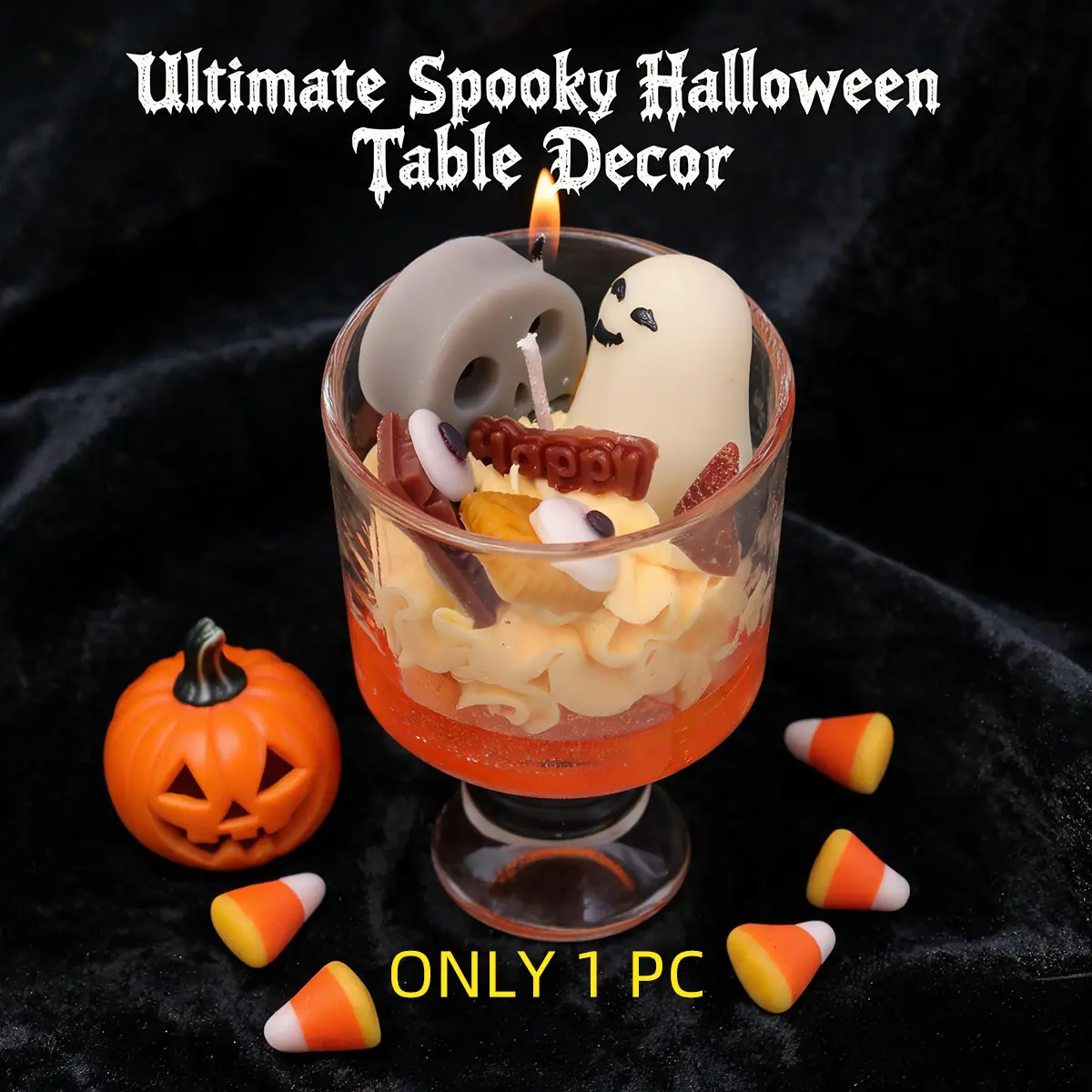 Elegant Halloween Wine Glass Scented Candle, Perfect for Home Decor & Party Setup, Ideal Gift for Friends & Family
