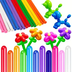 100pcs Balloon Twisting Set, Colorful Long Latex Balloons for DIY Animal Creations, Birthday Party Decorations, Wedding, Baby Shower & Events