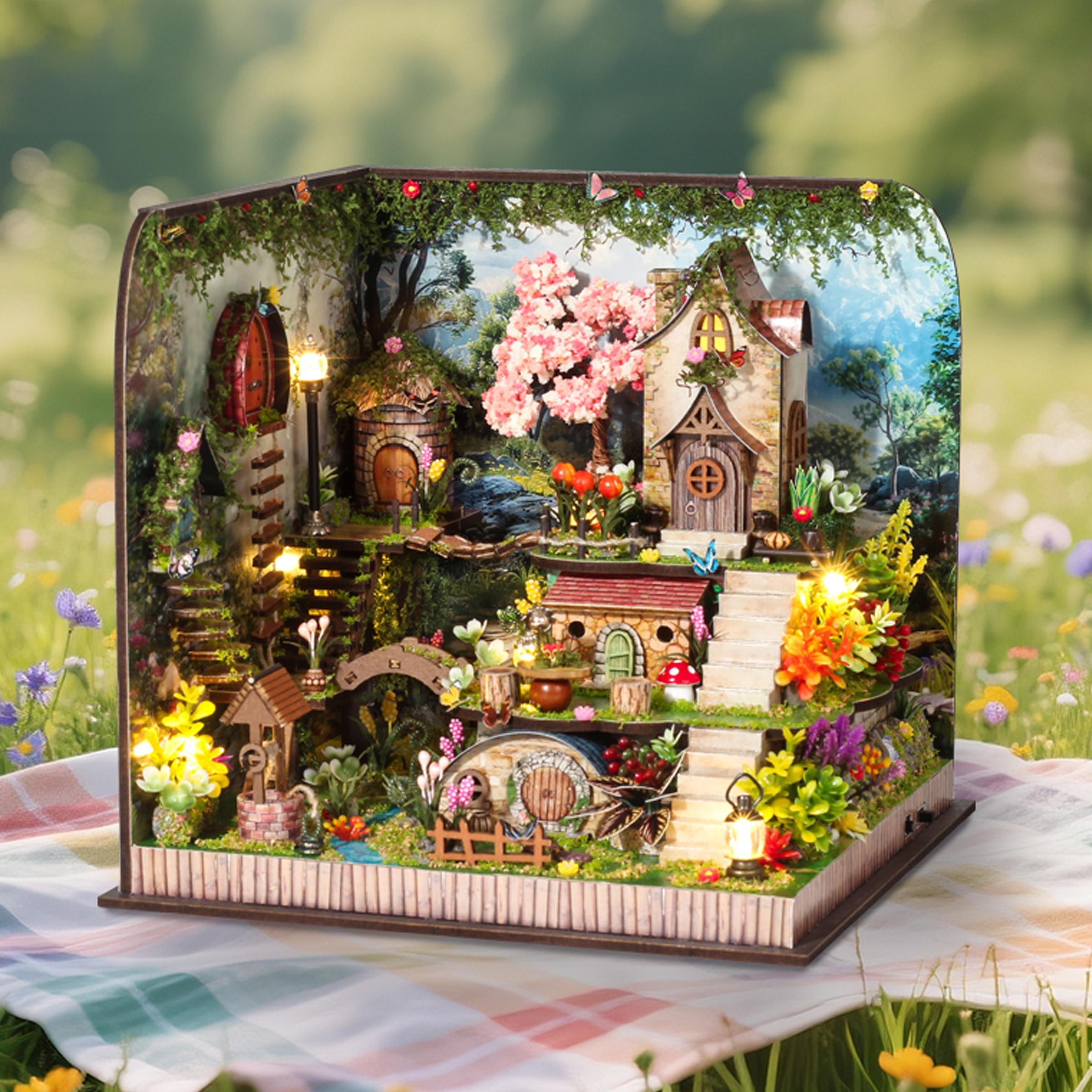 DIY Book Nook Kit 3D Wooden Creative Puzzle, Handcrafted Decorative Model for Bookshelves, Ideal Gift for Birthdays and Holidays #GLOBAL PICKS