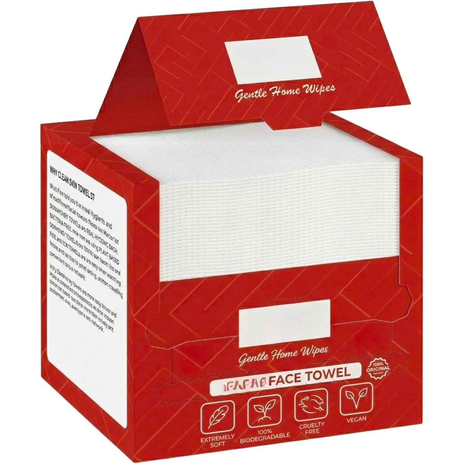 Disposable  Towels XL 10" x 12", 50 Count, Ultra Soft Dry  Towels, Lint-Free Facial Wipes,  Viscose Fibre, , for  ,  Washing, Skincare & Makeup Removal