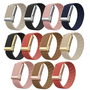 Knitted Sports Watch Band, Replacement Strap Compatible with Whoop 5.0, 1+, Peak & MG ECG - Smart Watch Accessories with Rose Gold Frame