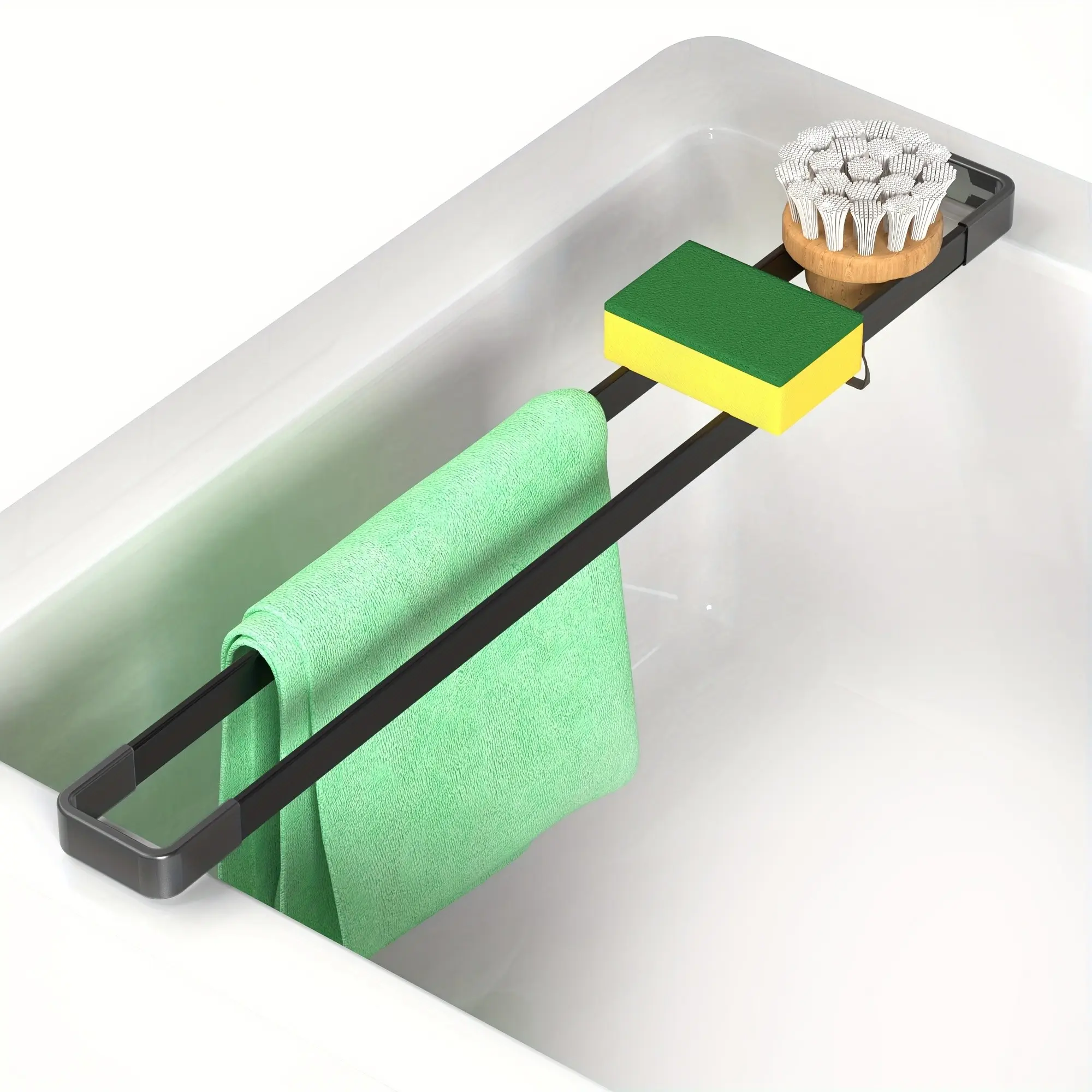 Multi-Functional Kitchen Sponge Rack, Organize Various Brushes and Towels, Dishwasher Drying Basket, Space-Saving Design