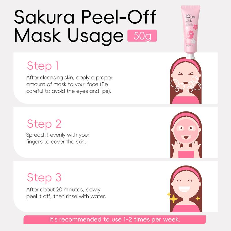 Sakura Skincare Set (1 Set), Facial Cleanser & Cream & Eye Cream & Serum & Lip Mask & More, Beauty & Personal Care Product, Birthday Gift, Valentine's Day Gift, Pink, Care Kit