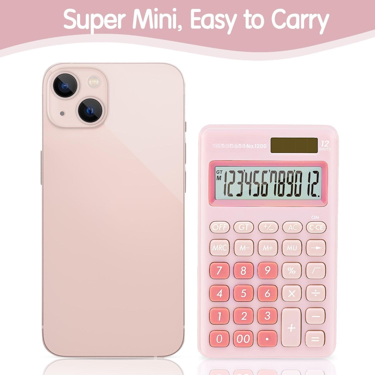 Standard Function Basic Calculator, 12 Digit Desktop Calculator with Large LCD Display, Solar  Dual Power Office Calculators,