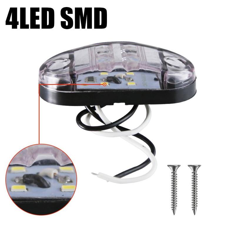 Car Side Marker Light, Side Lamp, 10pcs 4-LED Turn Signal Car Warning Light, Tail Light for Car, Truck, Trailer, RV, Boat, Universal Car Accessories