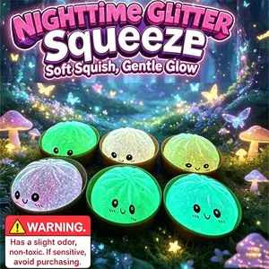 12PCS Luminous Dumpling Squeezing Toy, Colorful Pressure Balls, Fidget Sensory Toys, Soft Dumpling Shaped Elastic Sensory Stress Relief Balls, Suitable for Children and Adults, Birthday Gifts, Party Gifts, Classroom Prizes