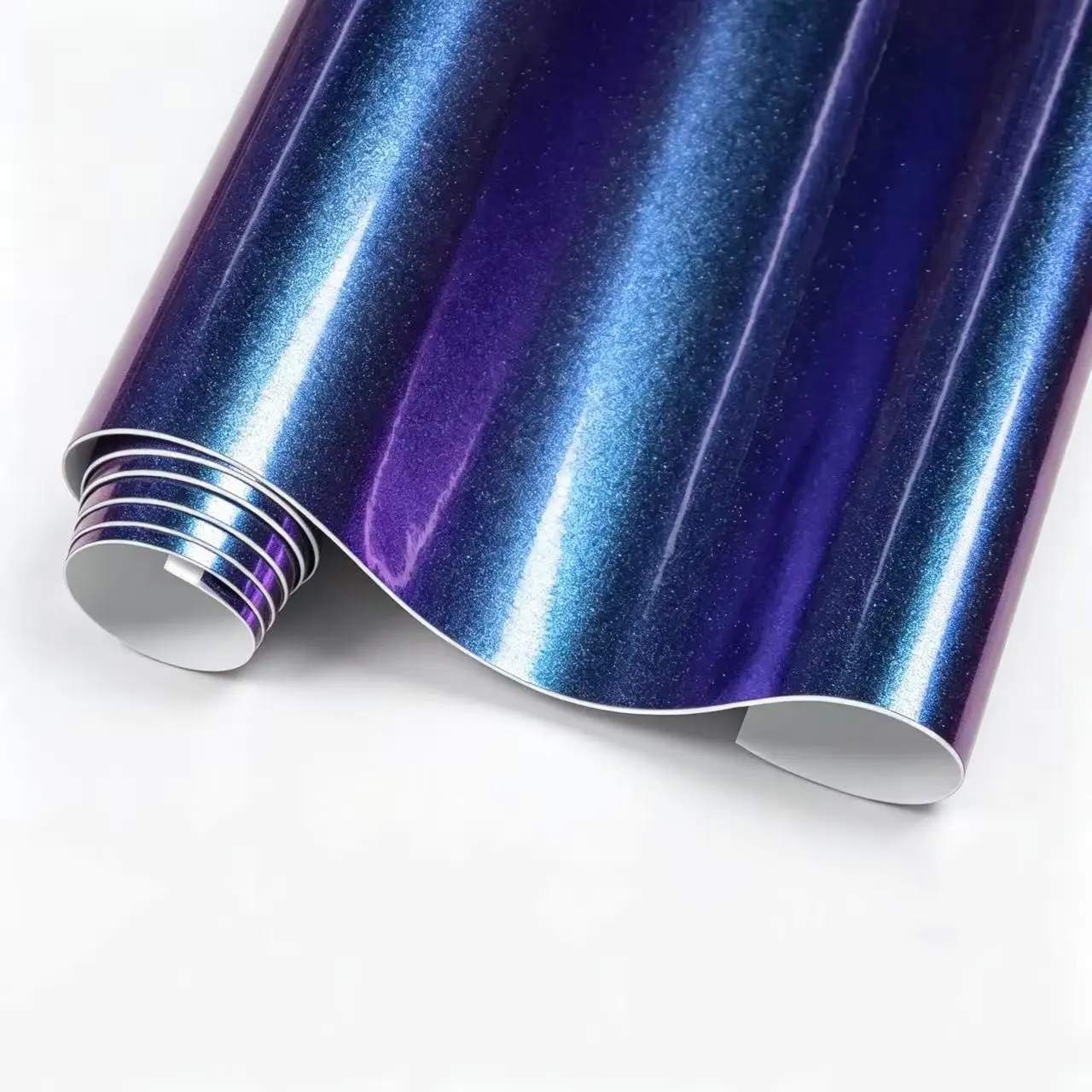 Matte Gloss Purple Blue Chameleon Pearl Glitter Metallic Vinyl Wrap Film With Air Release Self Adhesive DIY Car Motorcycle Bicycle Decoration Sticker Decal Automotive Decals