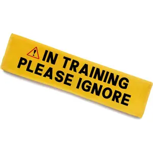 in Training Please Ignore Leash Sleeve, Funny Yellow Dog Alert Hanging ID Patch Tag, Do Not Pet Working Leash Wrap, Pet Birthday Gifts for Dog Owners
