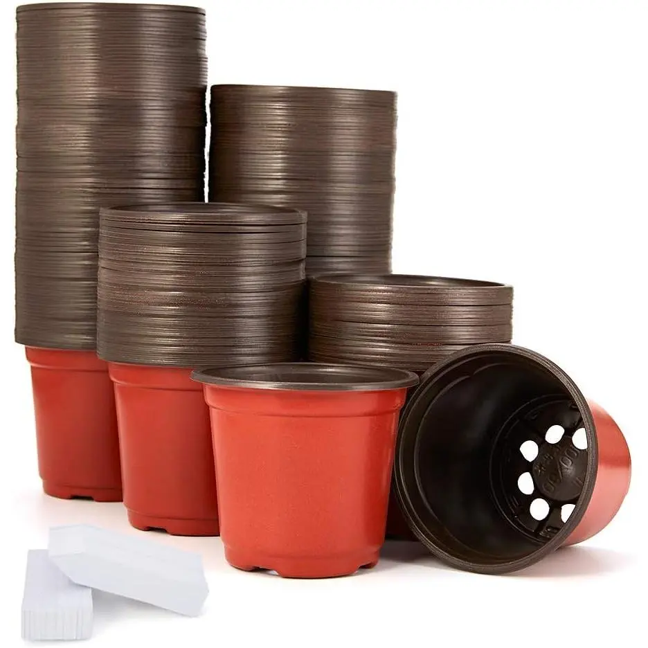 200-Pack 4 Inch Plastic  Pots Come with 200 count Labels, Seedling Flower  Container and Seed Starting Pots