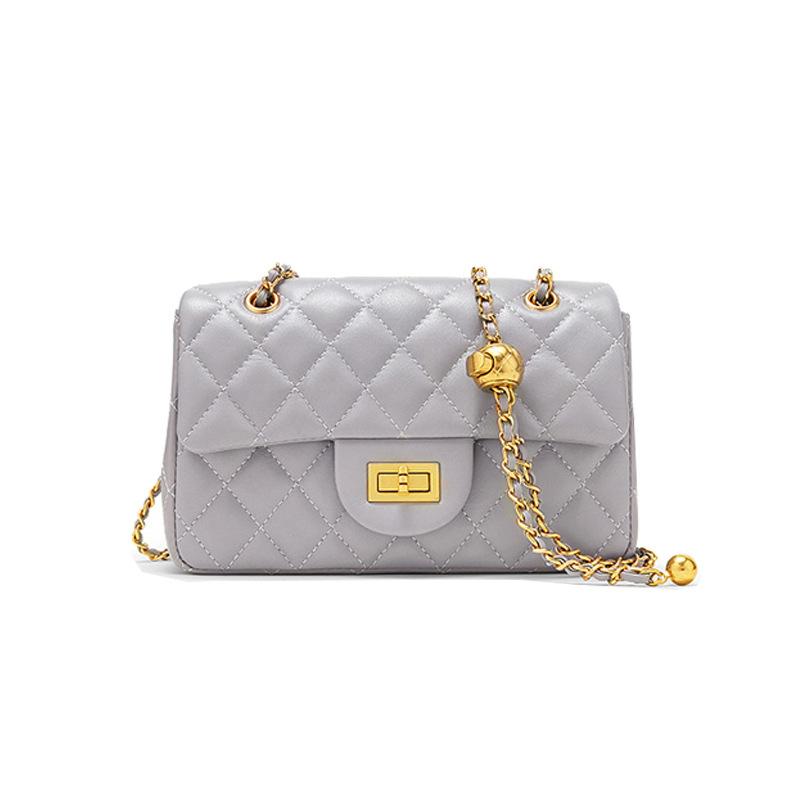 2026 Diamond Pattern Chain Women's Bag Sheepskin Genuine Leather Shoulder Crossbody Bag New Spring Model Versatile Light Luxury