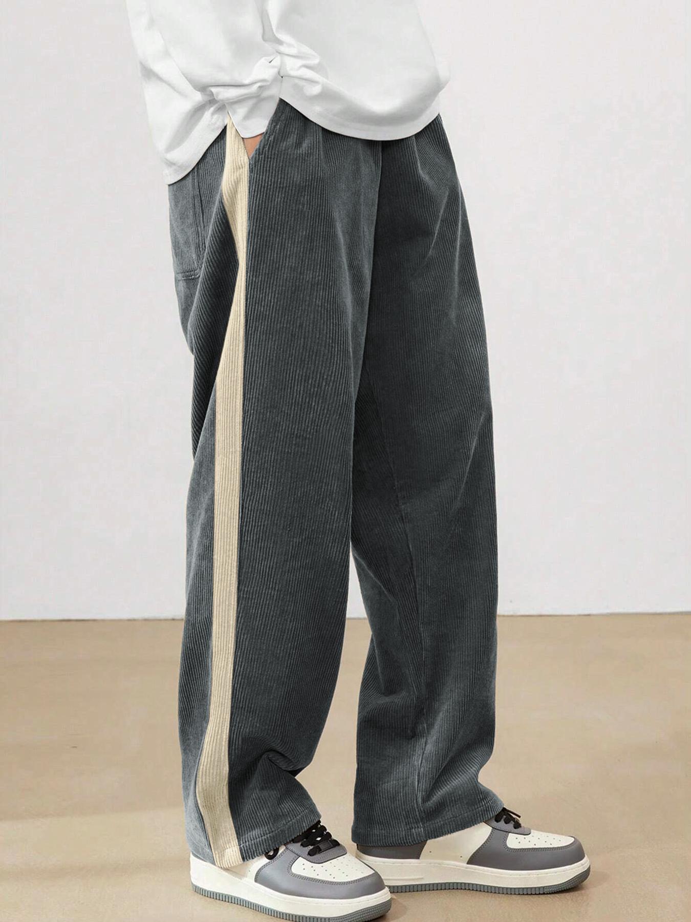 Men's Corduroy Pants, Loose Casual Comfy Elastic Trousers for Daily Wear, Men's Bottoms for All Seasons