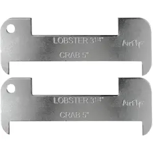 Aluminum Lobster and Blue Crab Gauge for California, Maine, MA, NH, RI, CT, MP, AL, FL, GA, MD, VA, NC, SC, LA, TX, Canada, 5", 3 1/4". Designed in San Francisco, USA