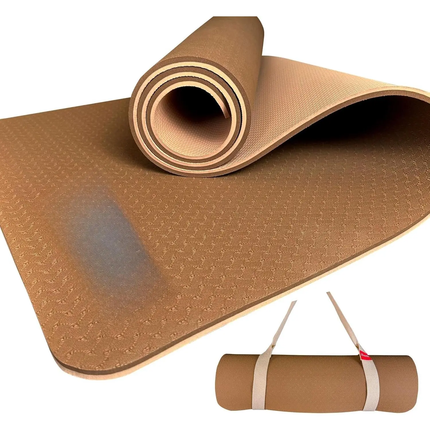 Extra Thick Yoga Mat with Carry Strap, 10mm Non-Slip Exercise Mat, 72 x 24 Inch Cushioned Workout Mat for Yoga, Pilates, Stretching & Floor Exercises