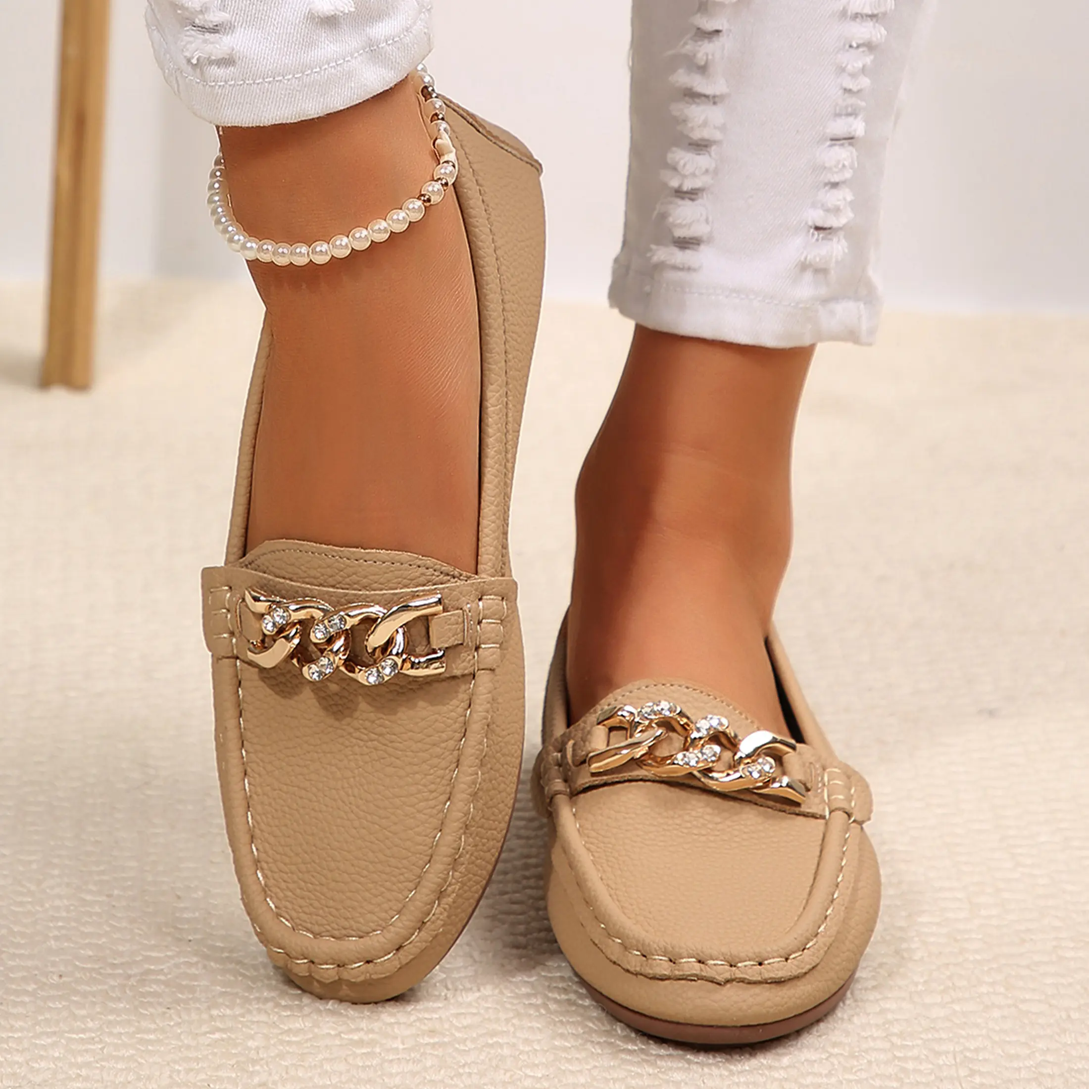 Women's Loafer Shoes Comfortable Slip on Casual Flat Penny Shoes Lightweight Work Flats Slip On Walking Shoes