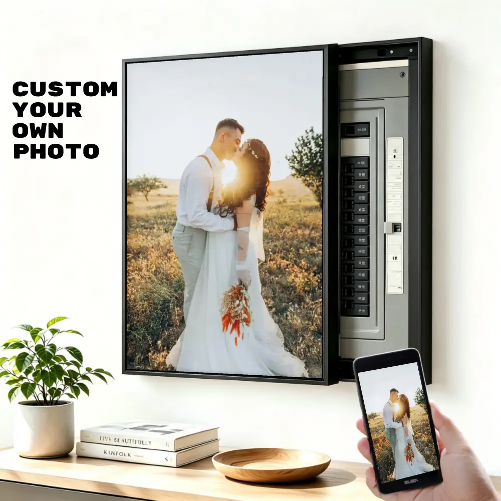 (Free Shipping)  Personalized Families, Friends, Pets, Weddings, Anniversaries, and Engagements  – Wall Art with Your Photos for breaker box decoration,Canvas Print Poster, Wedding Anniversary Gift, Custom Canvas Wall Art, Photography Print