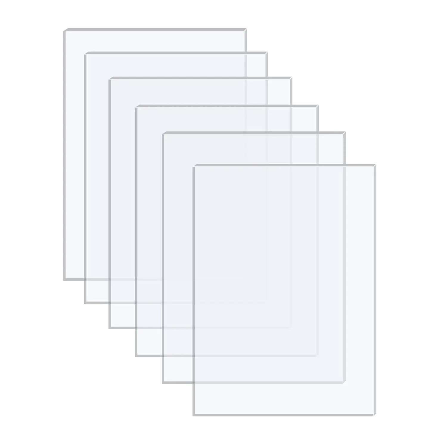 6 Pack 5x7 0.04" Clear Plexiglass Sheets for Picture Frame | 1mm Transparent  Sheets Cut to Size for Craft Project, Painting, Model Making